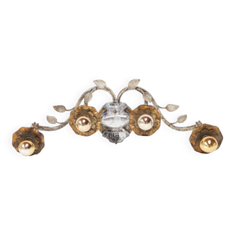 Vintage silver metal wall light.