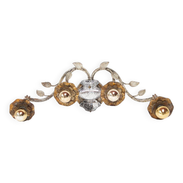 Vintage silver metal wall light.