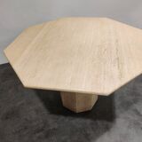 Vintage octagonal travertine dining table, 1970s