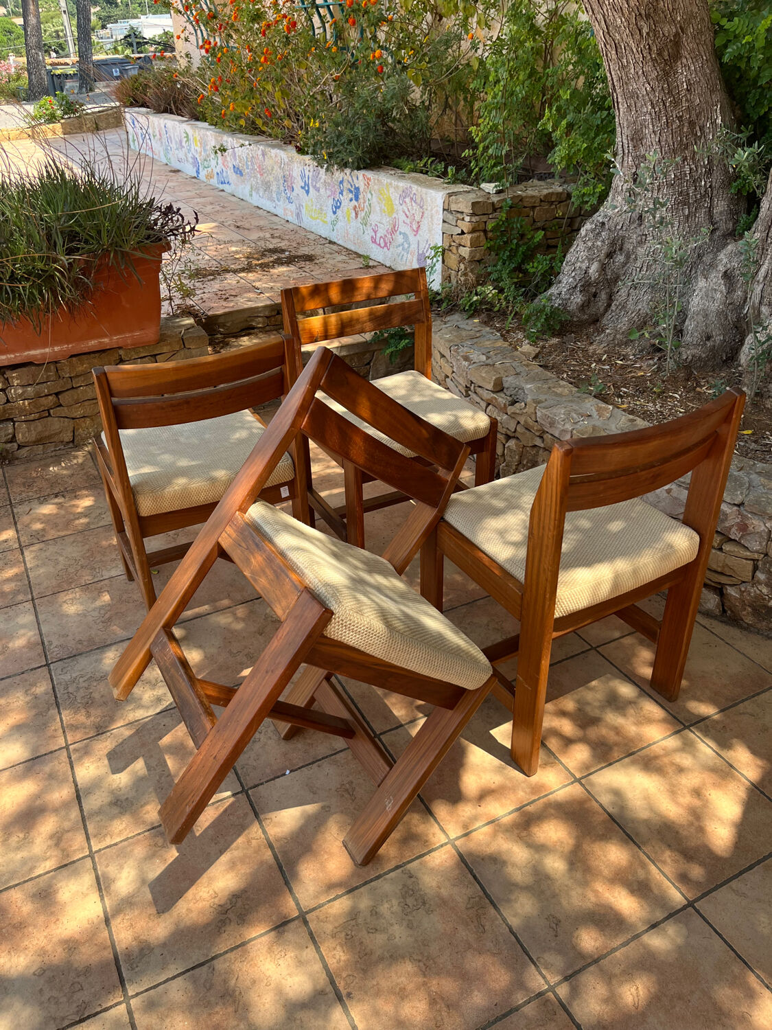 Chaises en ormes massif circa 70