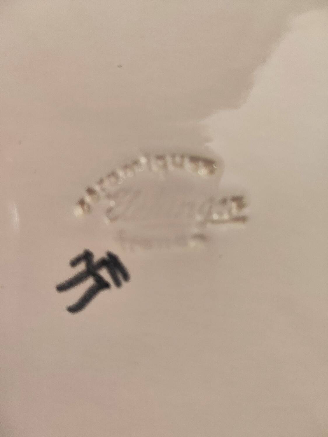 Elchinger ceramic rectangular cake or loaf dish with hand-painted floral pattern