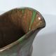 Handcrafted green and brown glazed ceramic pitcher, 1960s-70s