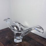 Large signed Bayel crystal bowl – Mid-century organic design