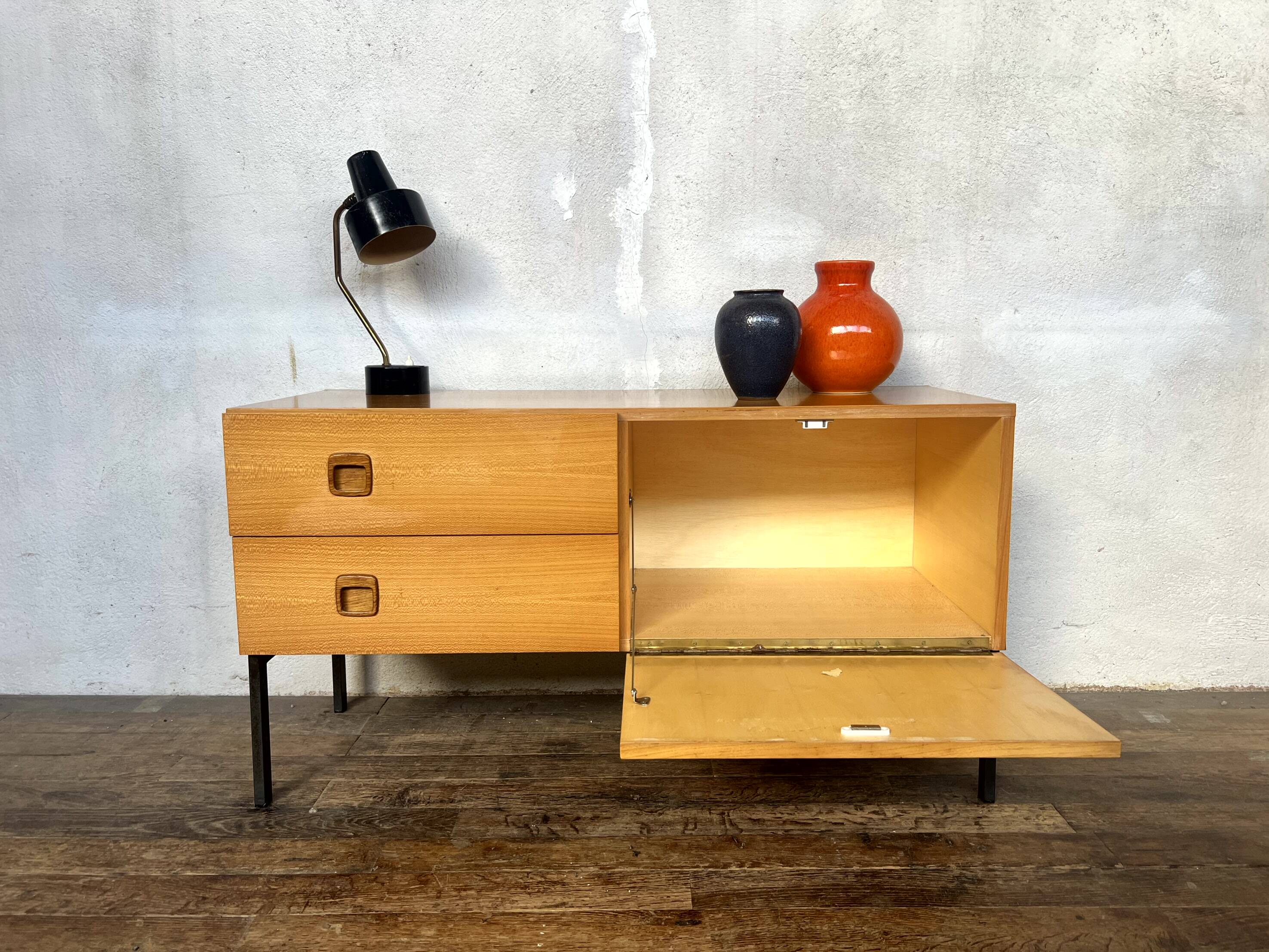 Meuble tv petite enfilade vintage scandinave 1950 1960