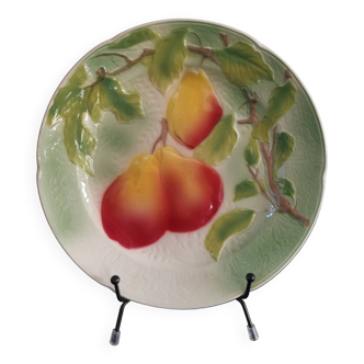 Small Saint Clement ceramic plate with pear fruit decor