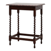 English Oak Barley Twist Side Table with Shaped Top, circa 1900