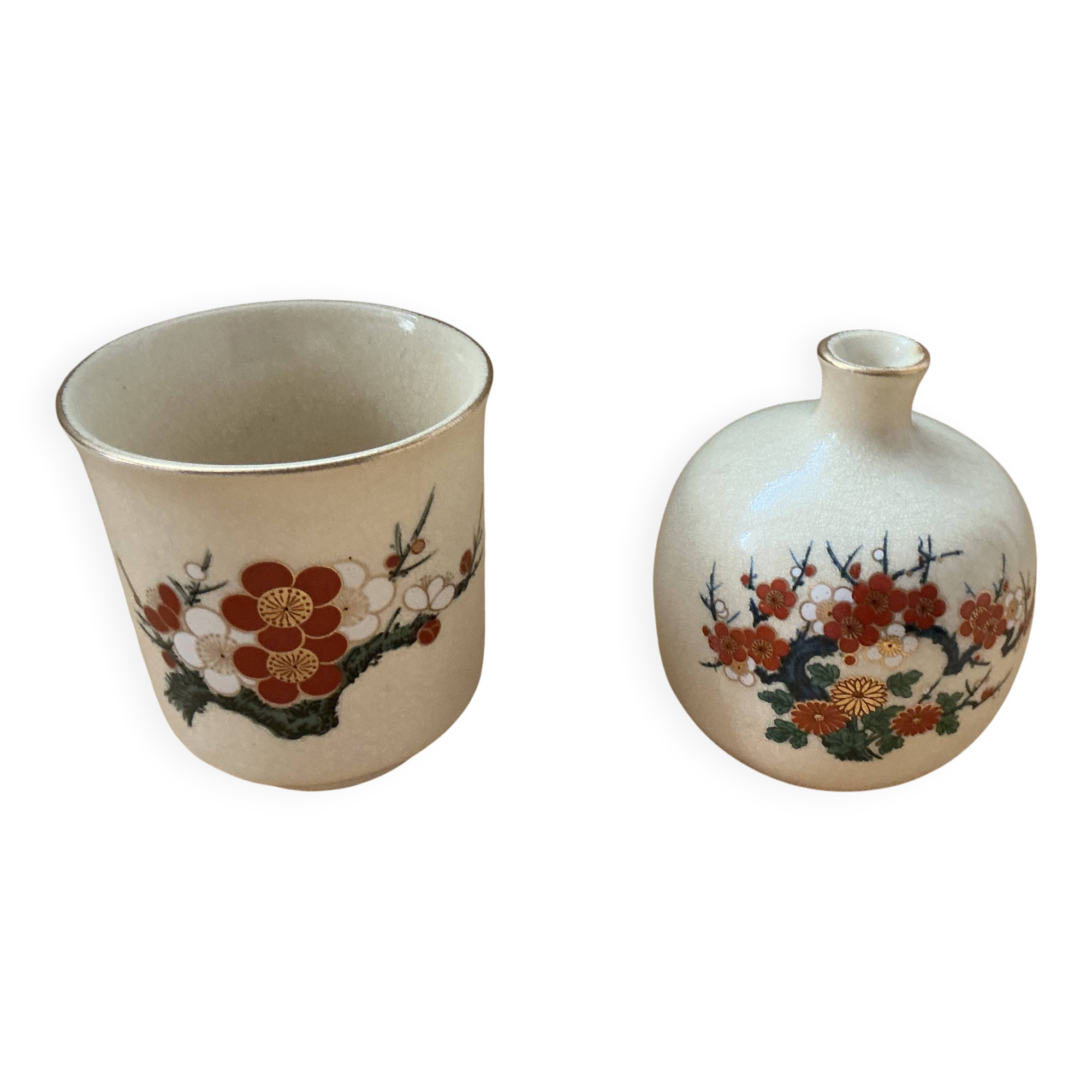 Satsuma vase and cup 9cm