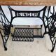 Cast iron and wood console