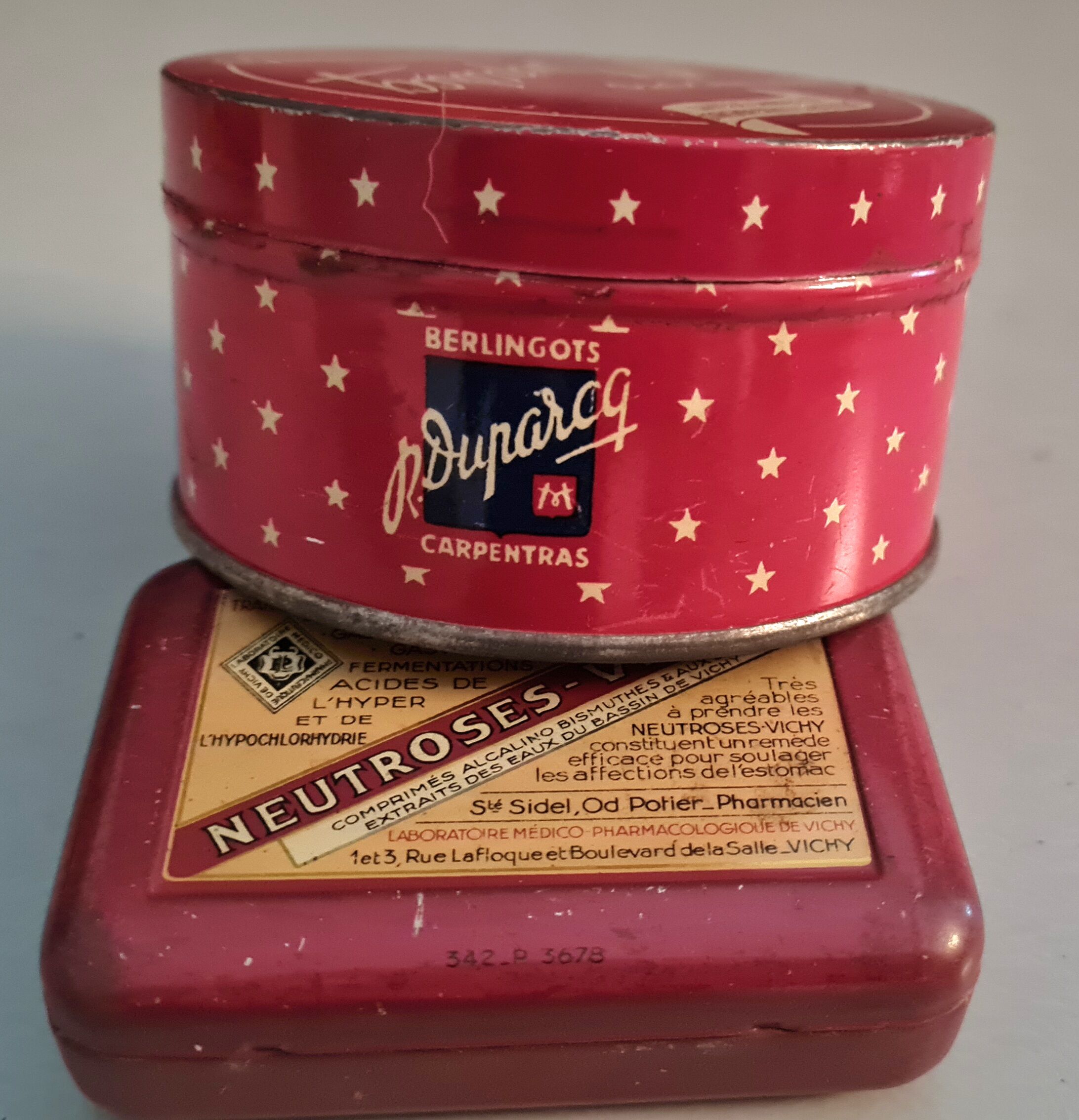 Set of 2 Old Metal Cans