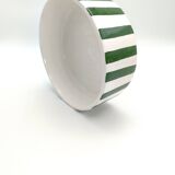 Large striped ceramic bowl in boho style