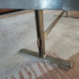 Table basse vintage en céramique – motif drakkar – design années 70