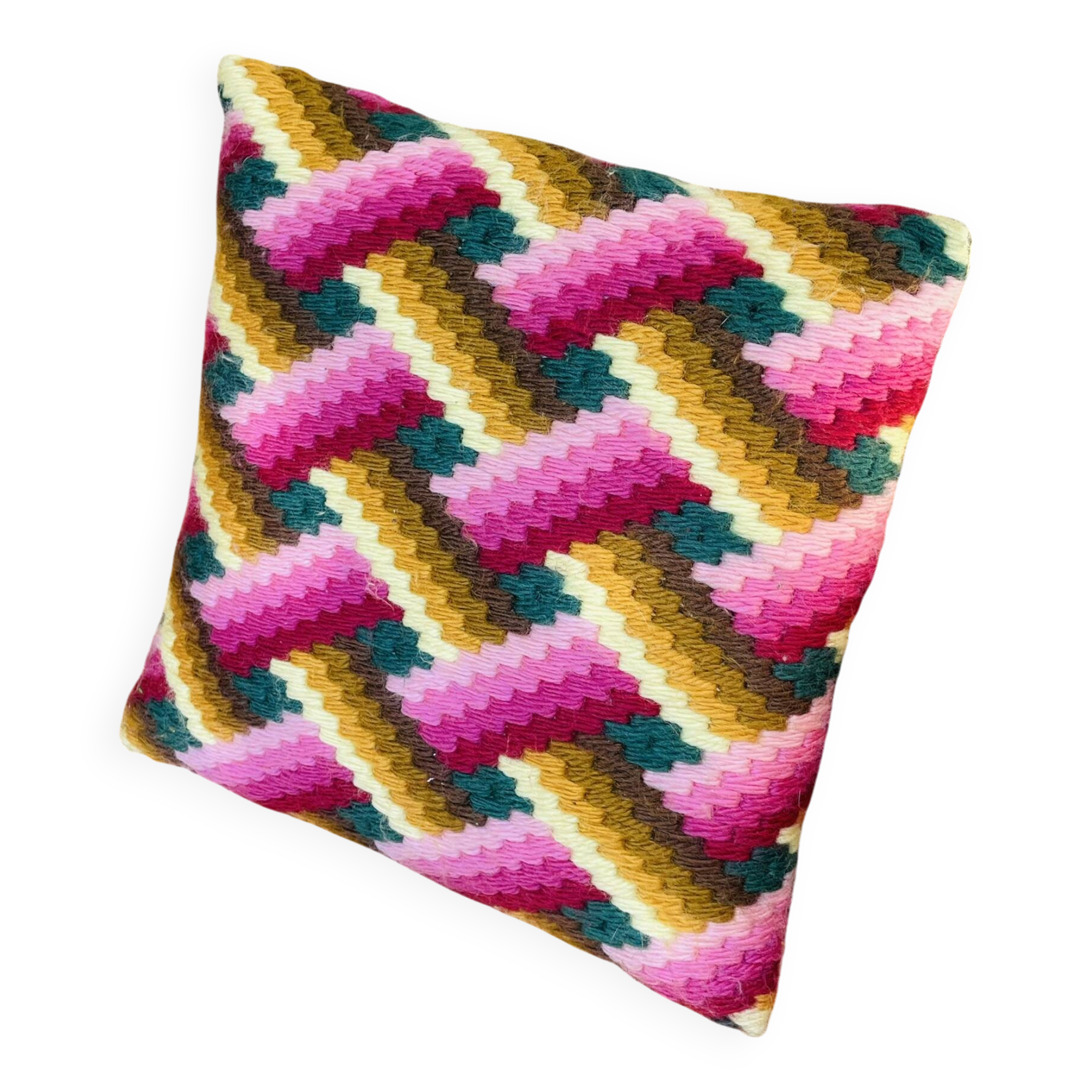 Vintage geometric canvas cushion