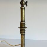 Solid brass lamp and vintage fabric