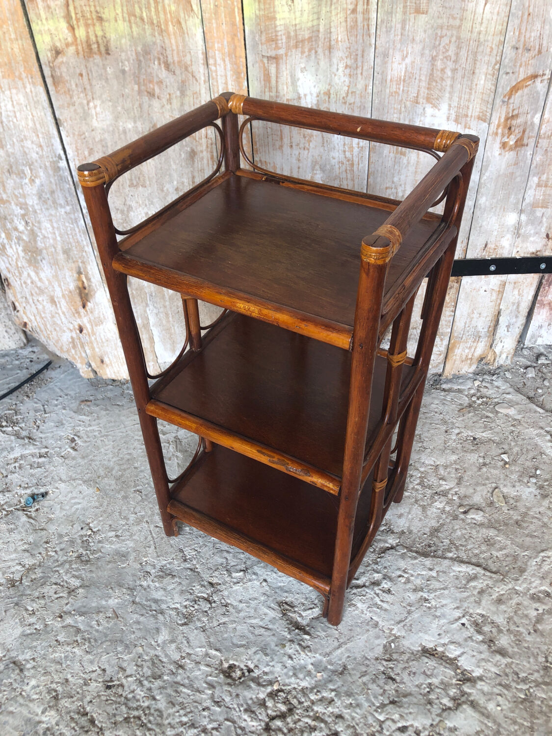 Rattan accent furniture vintage shelves #a232