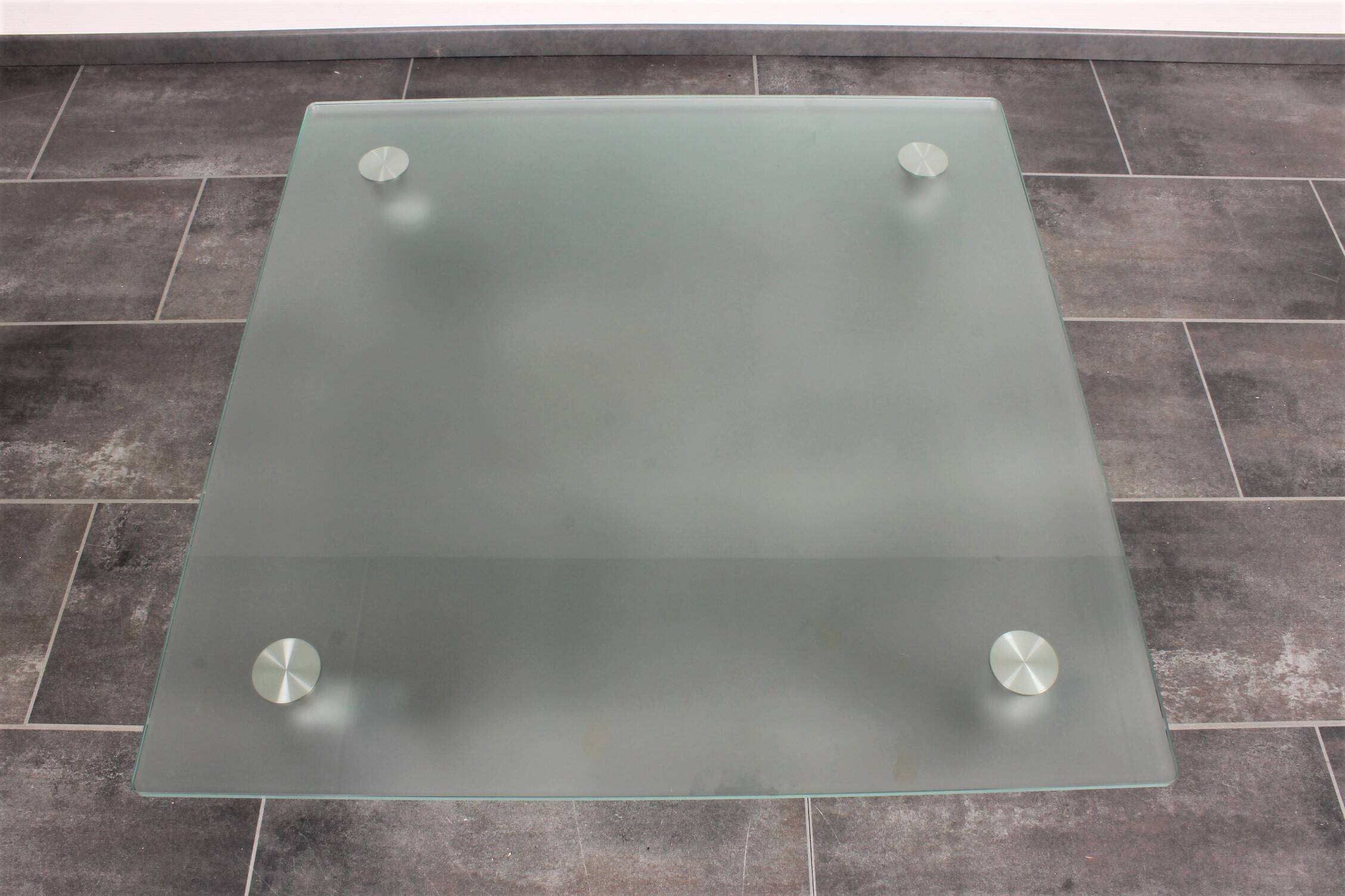 Wheeled glass coffee table