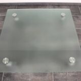 Wheeled glass coffee table