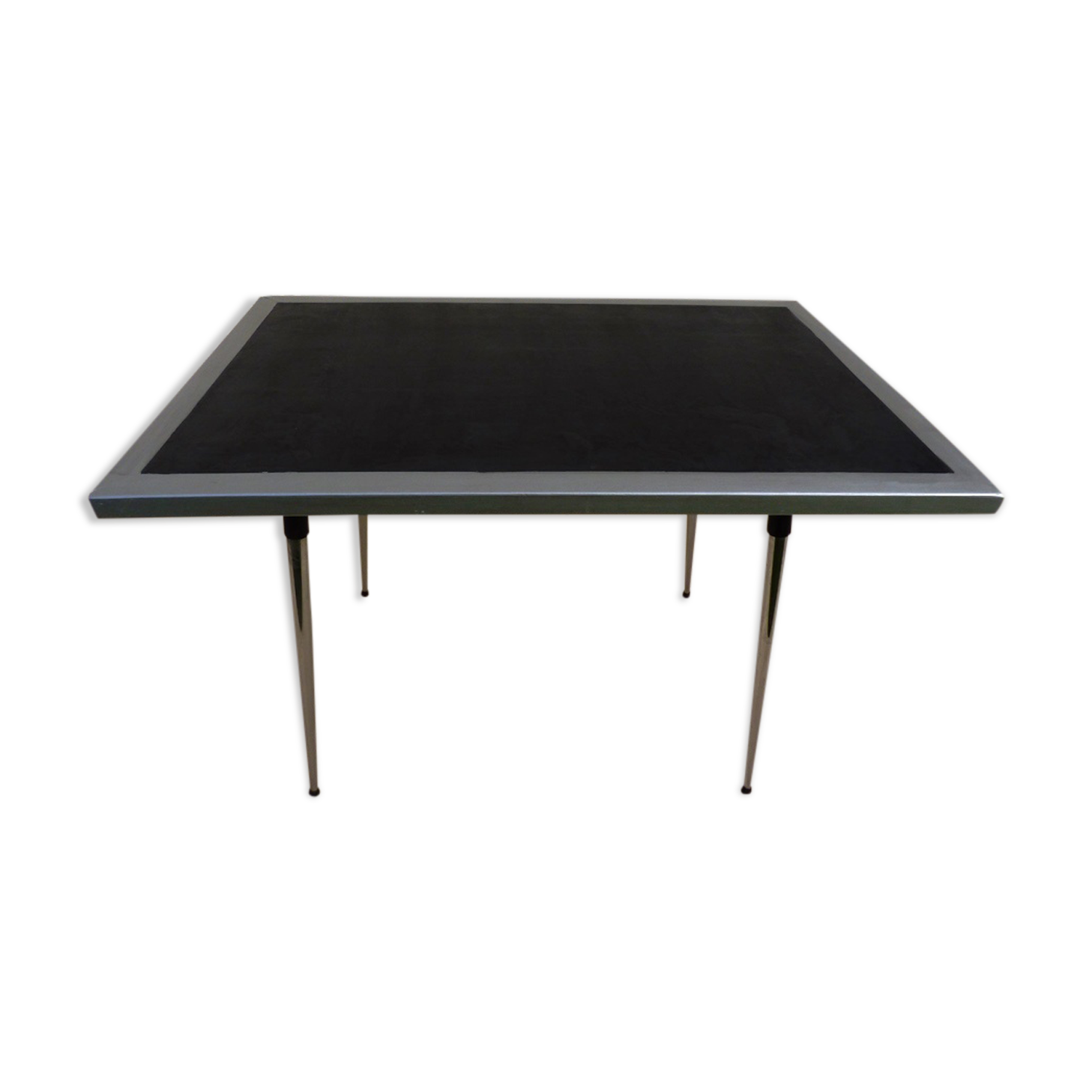 *Table with concrete top and industrial style stainless steel contour