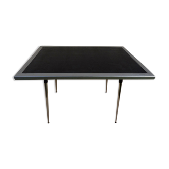 *Table with concrete top and industrial style stainless steel contour