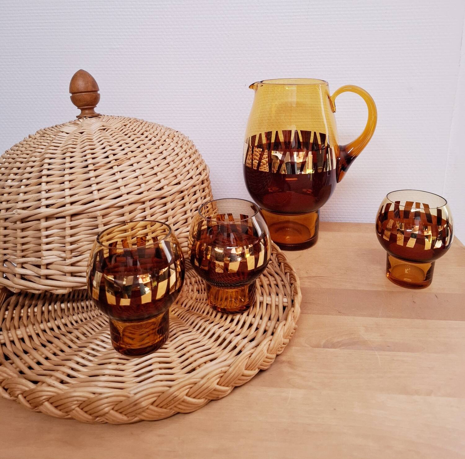 Tray and its vintage wicker bell