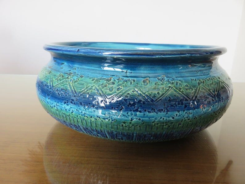 Aldo londi washer for bitossi ceramic " rimini blue " 60s