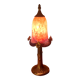 bronze lamp with glass paste shade signed Eross de France Nancy 40x16