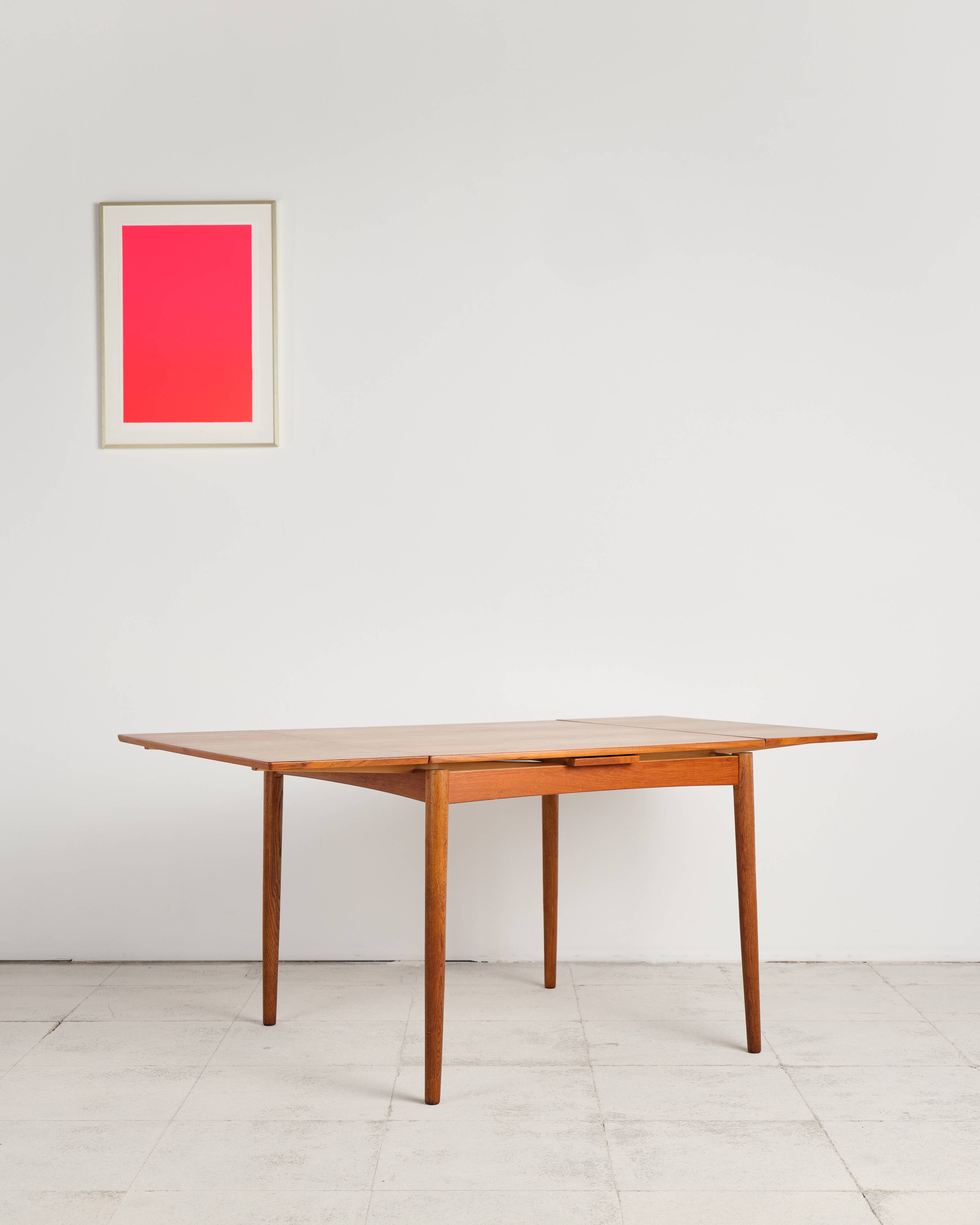 Extendable teak table by Poul Hundevad, Denmark