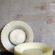 Eight hollow plates Duralex painted glass 60s
