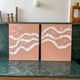 Tableaux relief vagues corail blanc