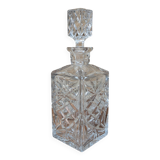 Old square cut crystal carafe with stopper 1l