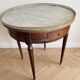 Empire round side table in wood and marble with brass gallery