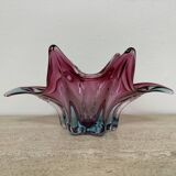 Mid century Murano pink glass bowl , 1970s