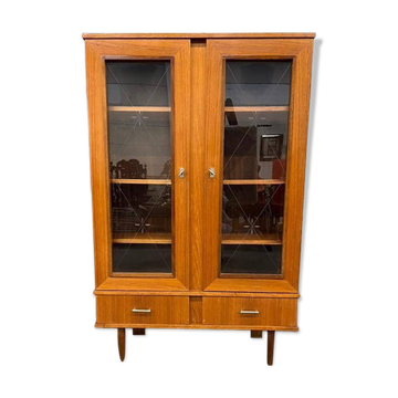 Bibliothèque / vitrine en bois vintage