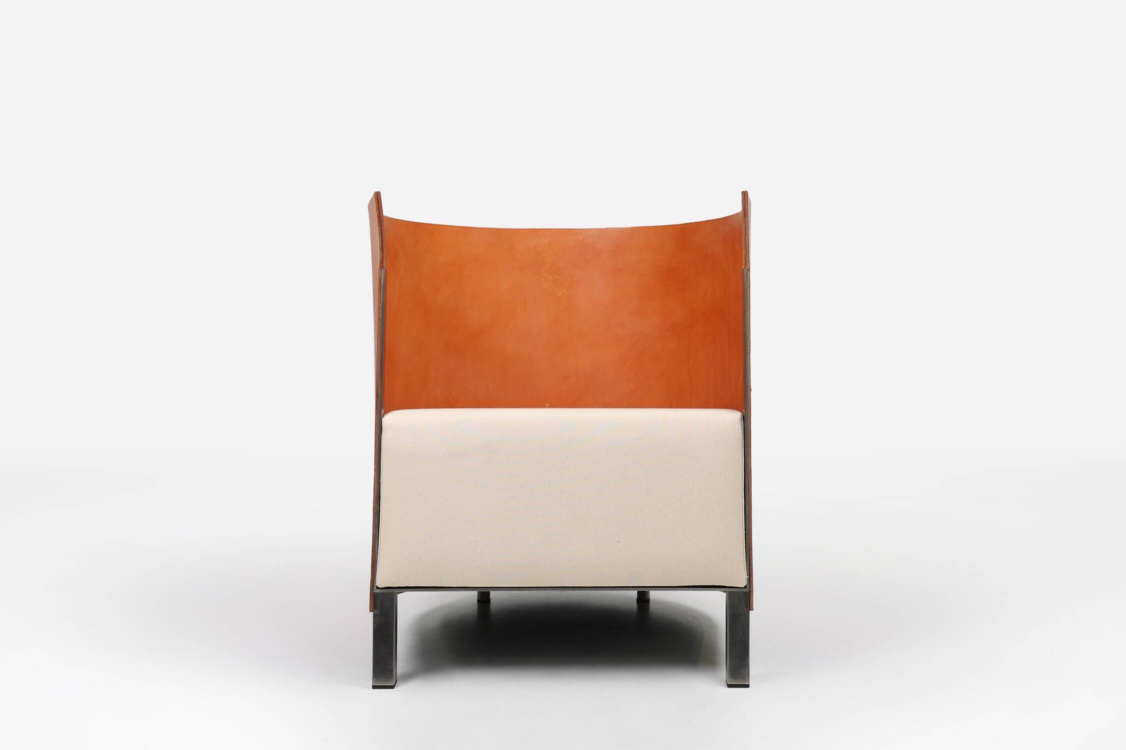 Maarten van Severen S88 easy chair in saddle leather and steel, Belgium 198