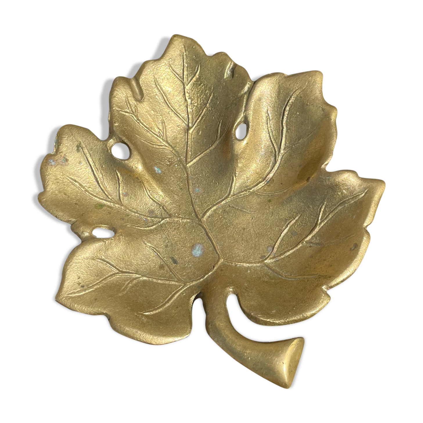 Empty brass leaf pocket