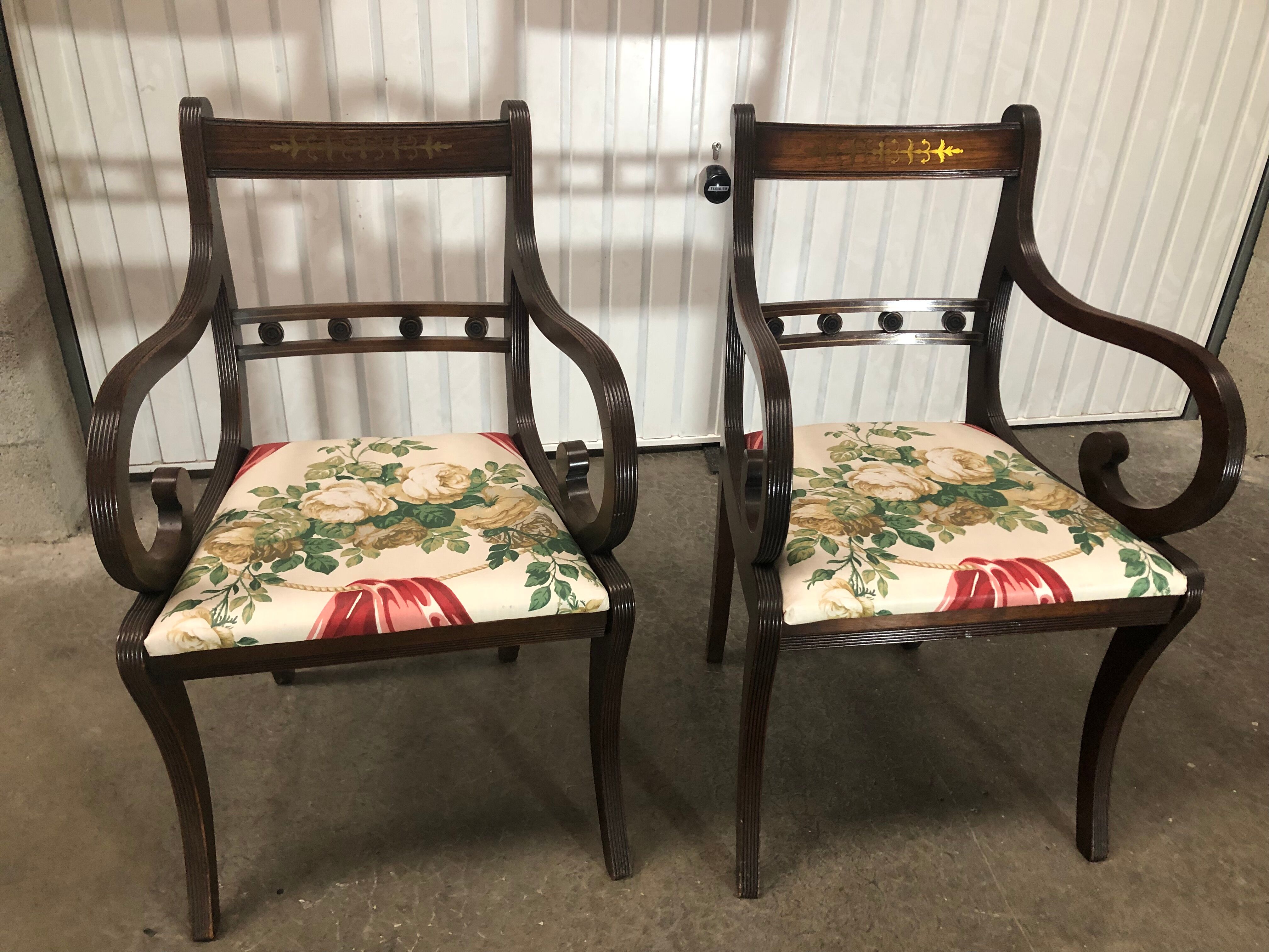 Pair of english bridge chairs