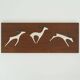teak WALL PANEL porcelain antelopes sgrafo modern 60s design peter mueller