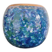 Vase signed Louis Dage, 1920s or 1930s, marbled blue-green effect and gilding