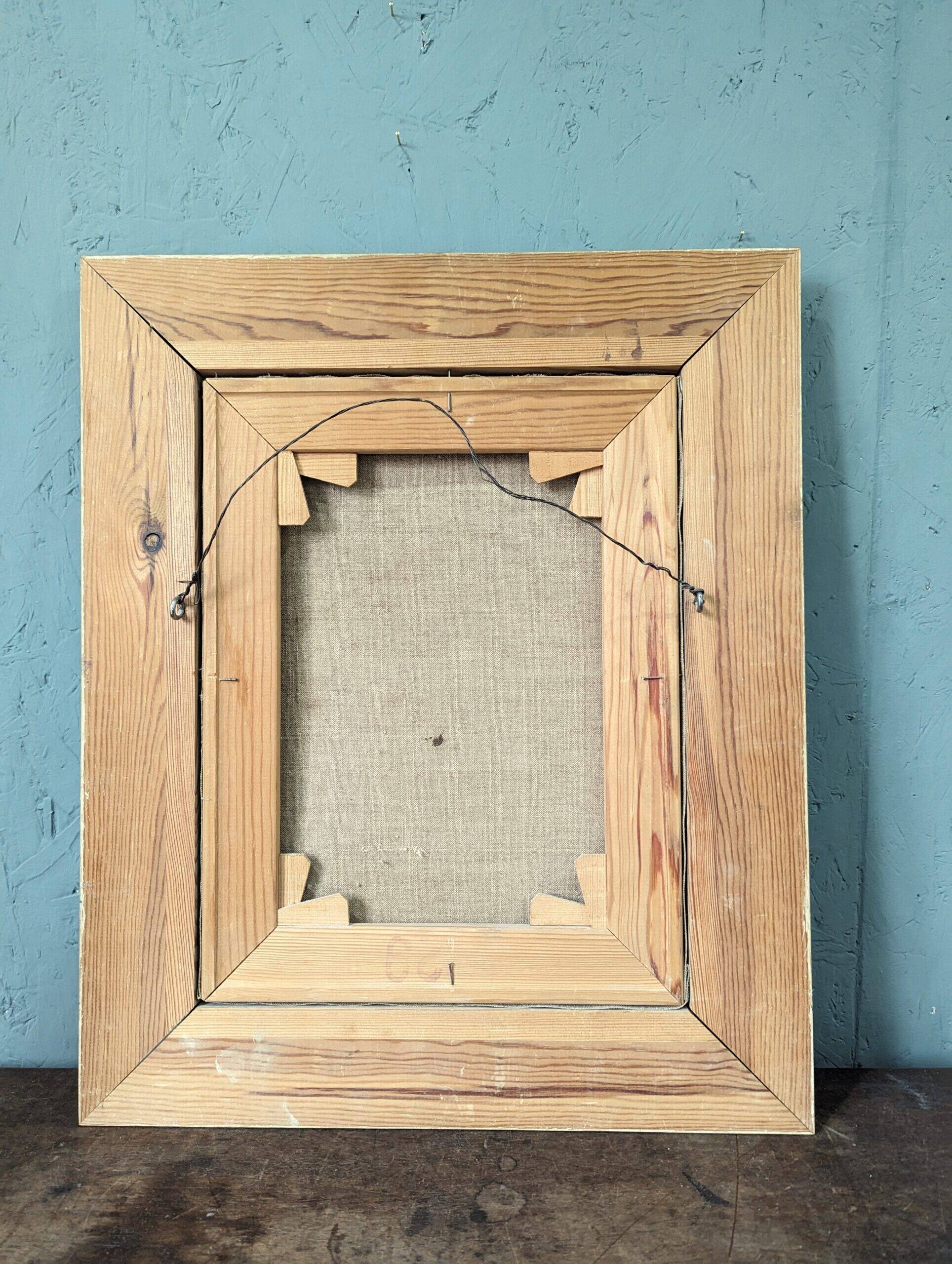 Mid-Century Modern Swedish "Painterly Portrait" Vintage Portrait Oil Painting, Framed