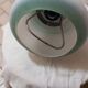 Suspension vintage opaline blanche et verte
