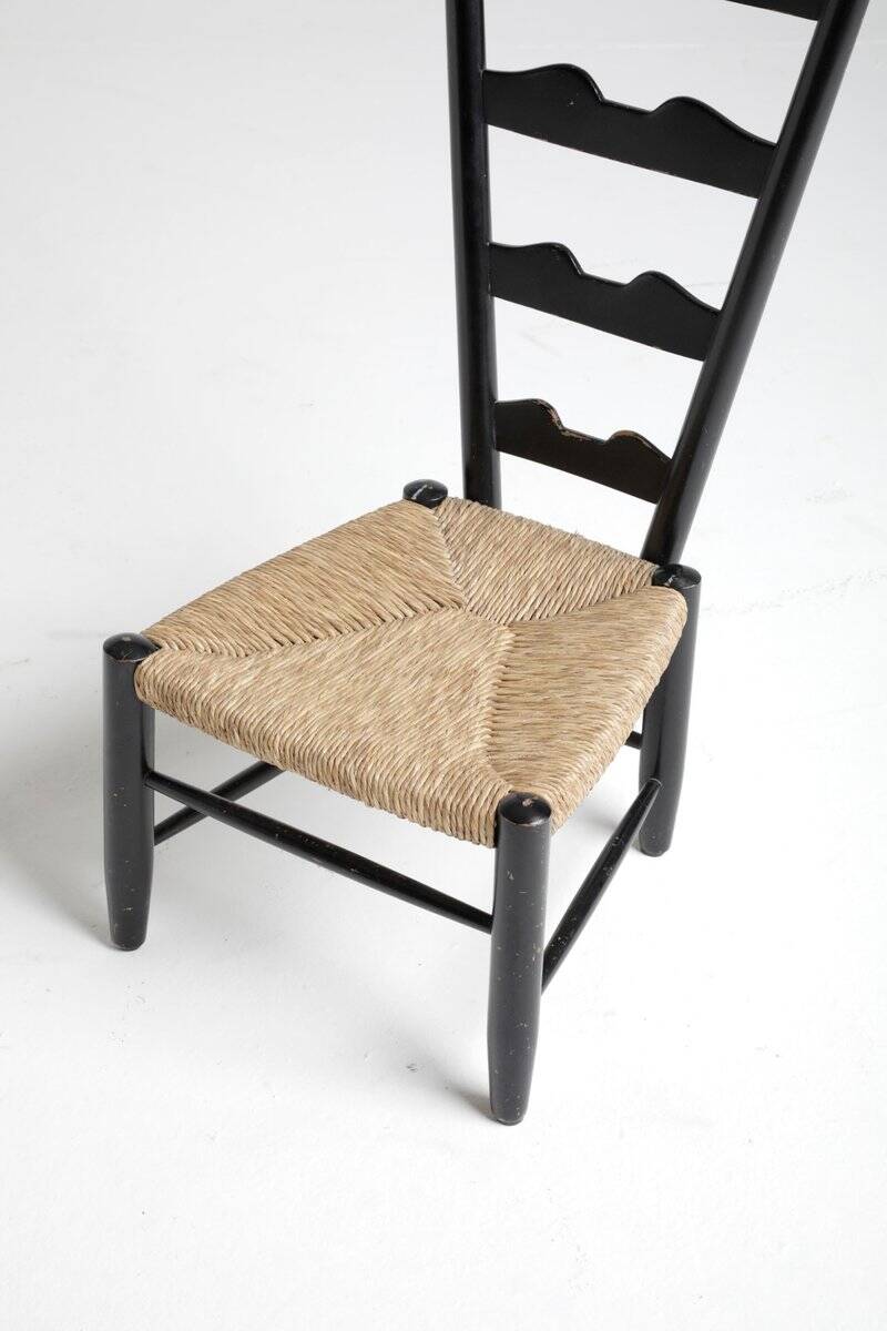 Chair in Wood and Wicker attributed to Gio Ponti for Casa and Giardino, 1939