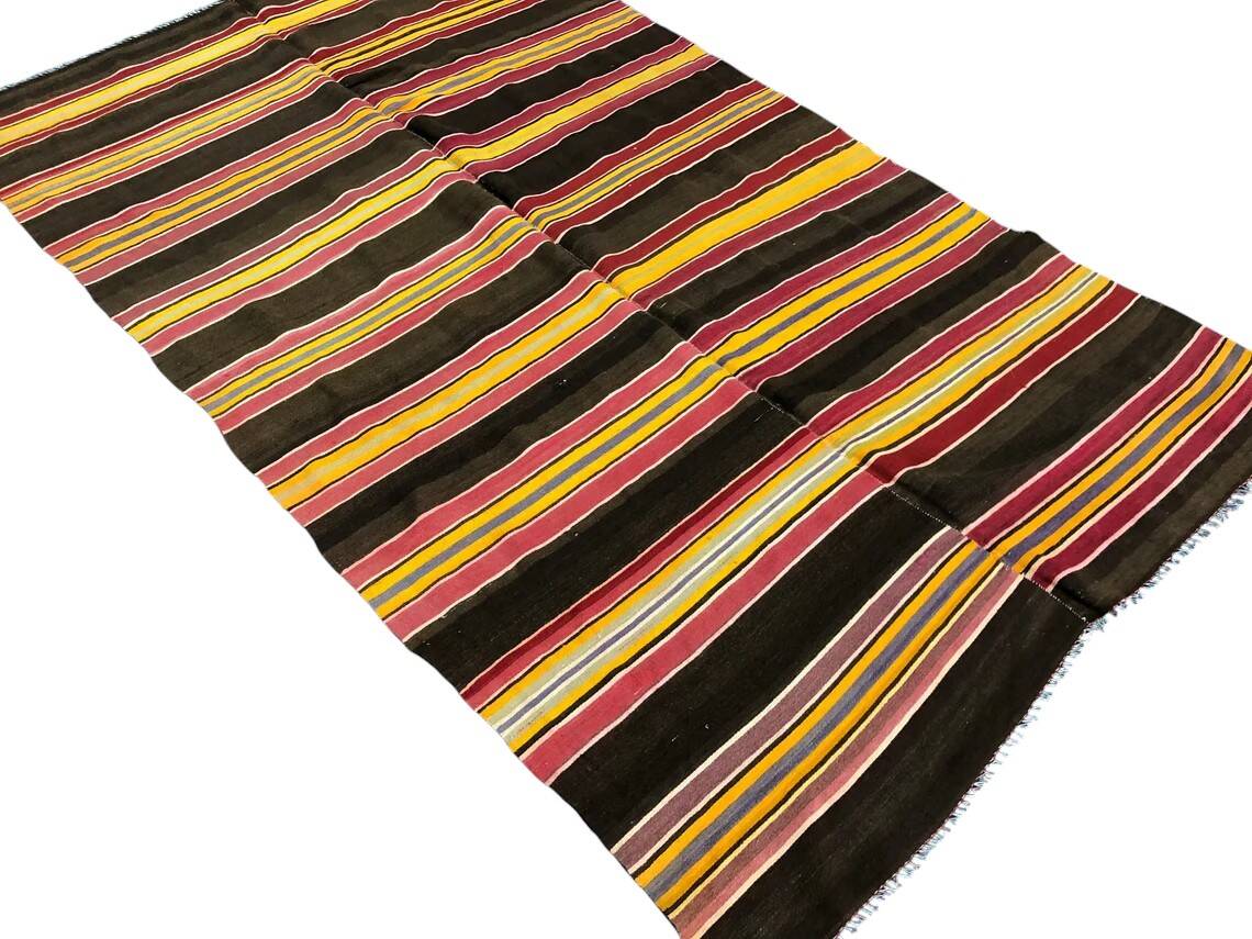 Vintage Handwoven Tribal Kilim Rug