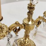 Classic bronze and crystal sconces. France 1950s.