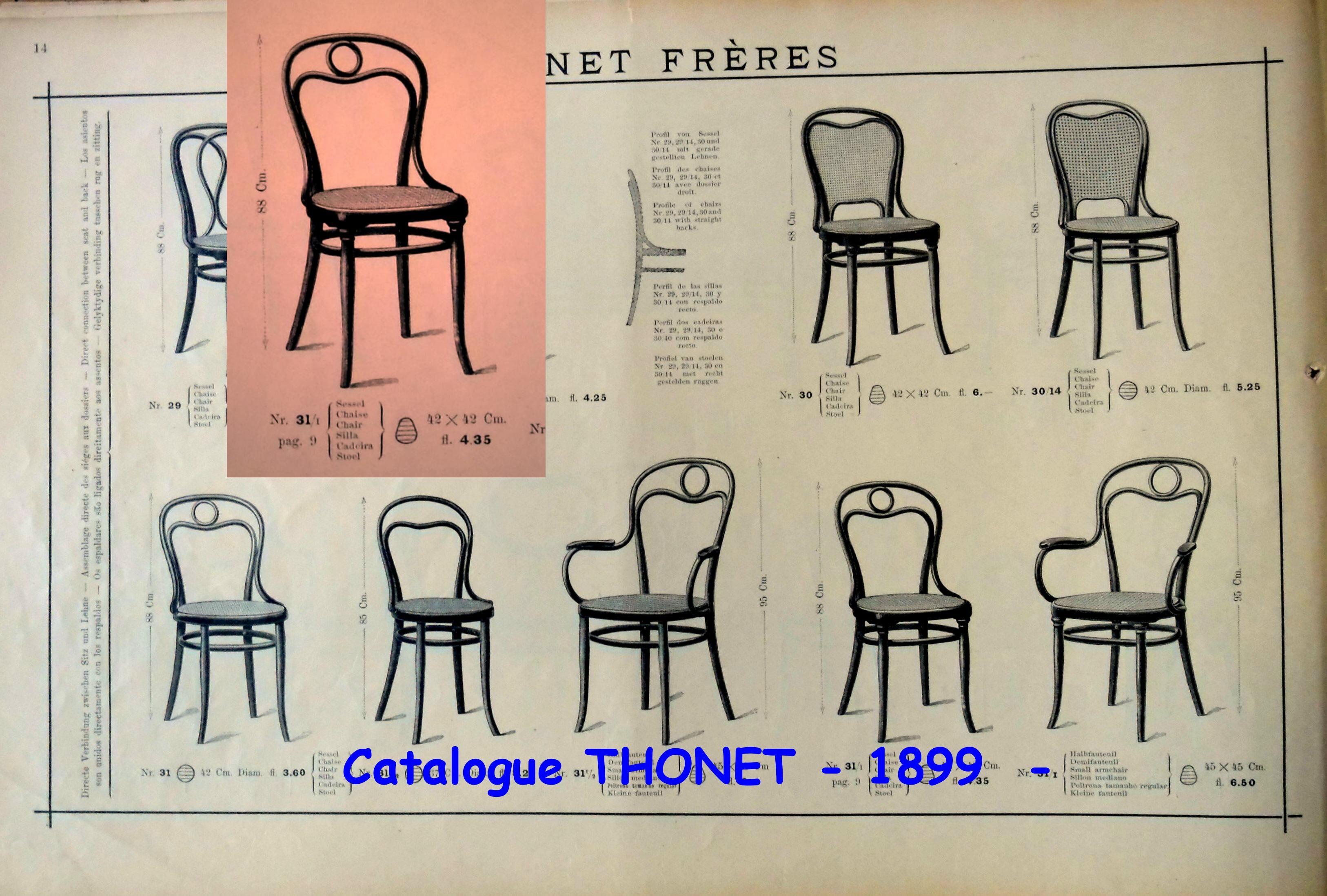Chair THONET N°31/1 of 1880 cannée
