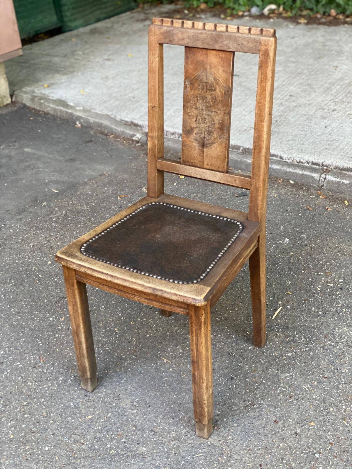 Art Deco chair in wood and brown