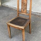 Art Deco chair in wood and brown