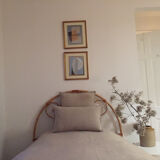 Bamboo wicker rattan headboard vintage for single bed