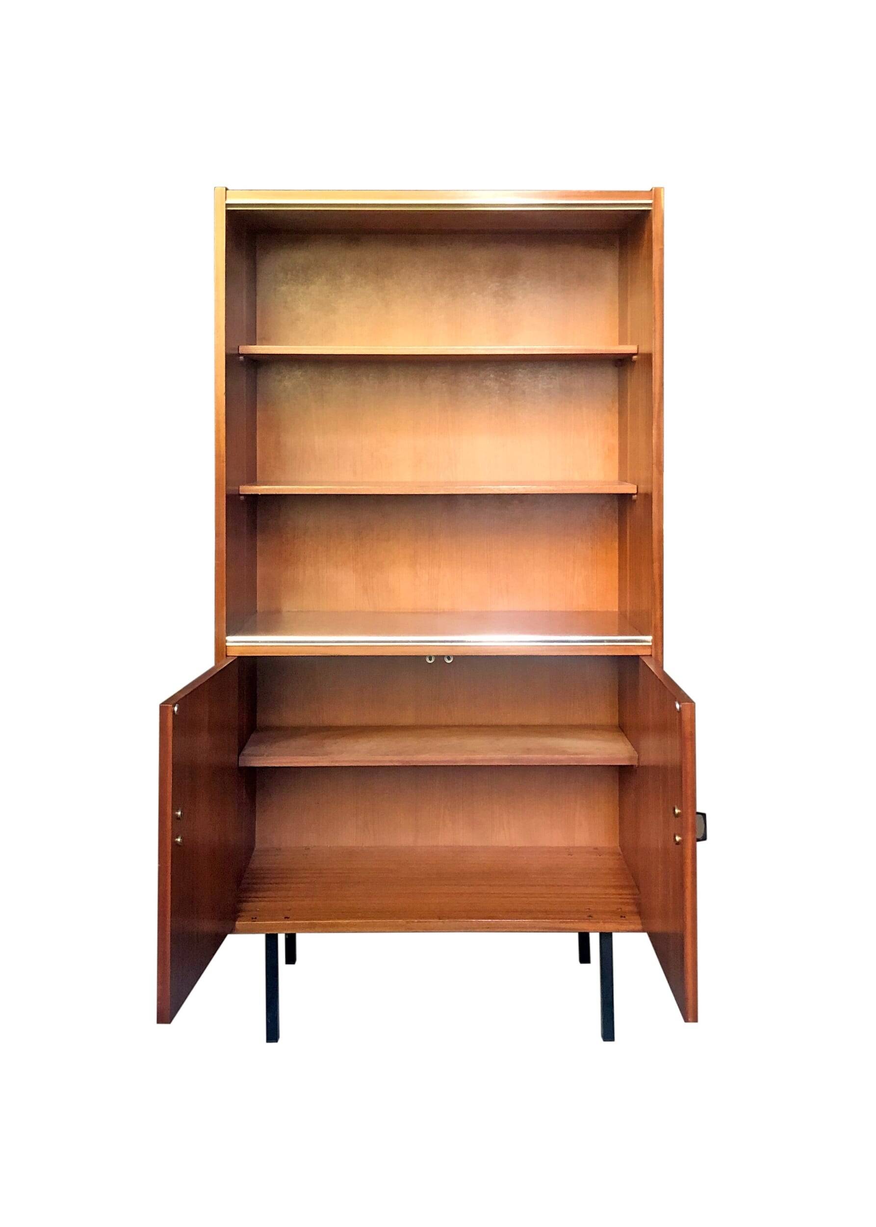 Vintage wooden bookcase with Scandinavian design