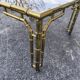 italian brass coffeetable with smoking glass in bamboo style