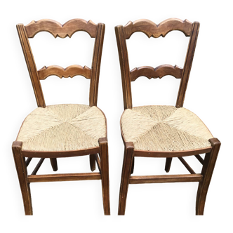 Chaises vintage  en jonc de mer