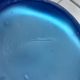Pair of vases art deco glass blue pattern flower chrysanthemums